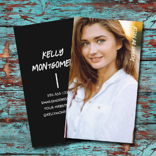 Minimale fotografie Volledige foto Eenvoudig zwart Visitekaartje