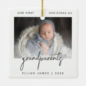 Minimale fotogrootouders 1 Kerstgrijs Keramisch Ornament (Achterkant)