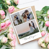 Minimale fotokalligrafie bruiloft bedankkaart