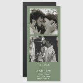 Minimale Fotostrip Magnetische bruiloft Bewaar de  (Voorkant / Achterkant)