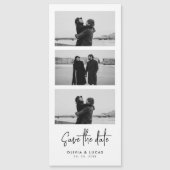 Minimale Fotostrip Magnetische bruiloft Bewaar de  (Voorkant)