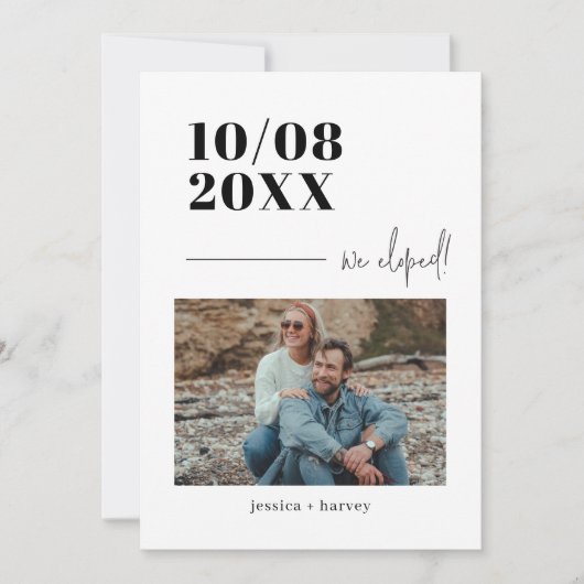 Minimale fotoweddenschap aankondiging (Voorkant)