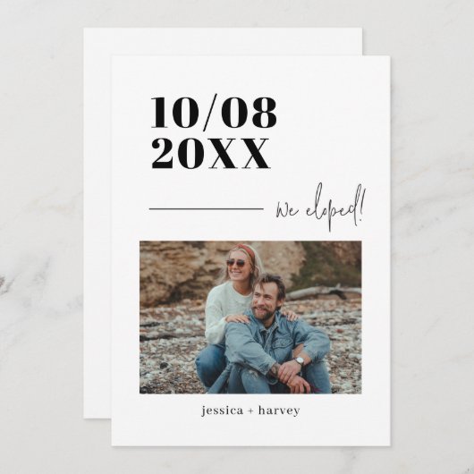 Minimale fotoweddenschap aankondiging (Voorkant / Achterkant)
