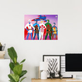 Minimale gatchaman-stijl poster (Thuiskantoor)