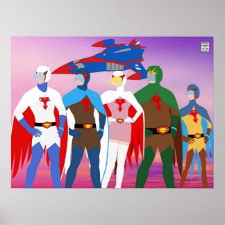Minimale gatchaman-stijl poster