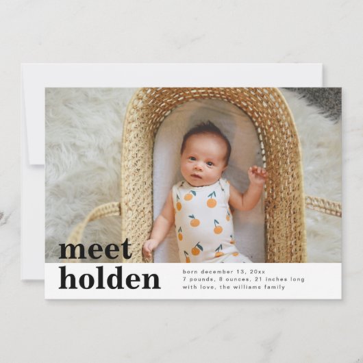 Minimale geboorteaankondiging | Aankondiging geboo (Voorkant)