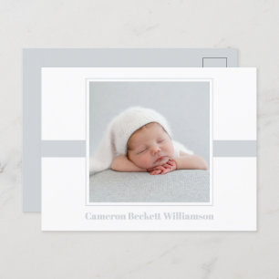 Minimale geboorteaankondiging van de Baby Briefkaart