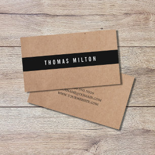 Minimale gedrukte Kraft Black Stripe Consultant Visitekaartje