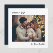 Minimale gefotografeerde kerstkaart met personalis (Voorkant / Achterkant)