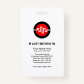 Minimale gele blokken foto-ID Badge (Achterkant)