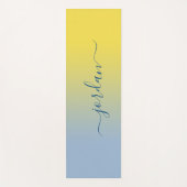 Minimale gele tot Lichte Blauwe Naam van het Manus Yogamat (Voorkant)