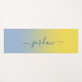 Minimale gele tot Lichte Blauwe Naam van het Manus Yogamat (Voorkant (horizontaal))