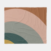Minimale geluidsgolven in Boho Earth Tones Fleece Deken (Voorkant (Horizontaal))