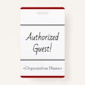 Minimale 'Gemachtigde gast'! Badge (Achterkant)