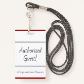 Minimale 'Gemachtigde gast'! Badge (Achterkant met draagriem)