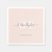 Minimale Gematigd Manuscript van Monogram Gematigd Servet (Voorkant)