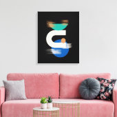 Minimale geometrische kunst op zwart gestrekte Can Canvas Afdruk (Insitu (Woonkamer))