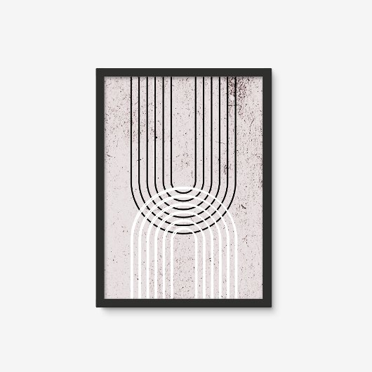 Minimale geometrische zwarte en witte middeleeuwen poster