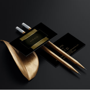 Minimale geometrische zwarte gouden Lijst Glam Visitekaartje