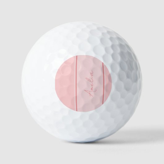 Minimale gepersonaliseerde blush roze golfballen (Voorkant)