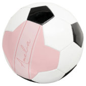 Minimale gepersonaliseerde blush roze voetbal (Drie kwart)