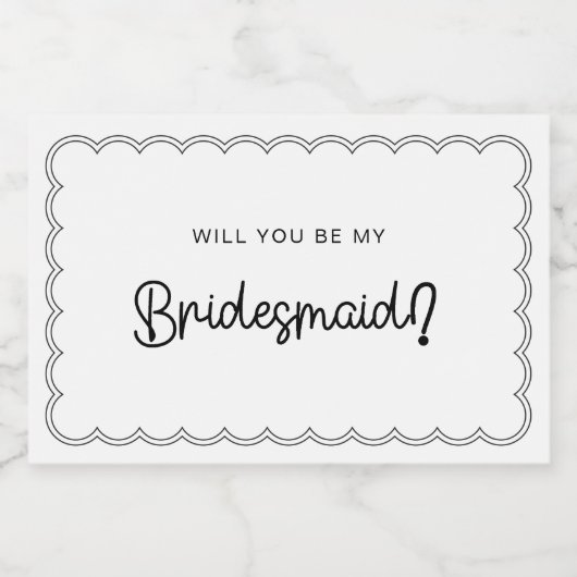 Minimale gespleten grensbridesmaid sparkling wijnetiket (Enkel label)