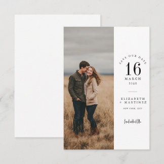 Minimale gesplitste lay-out foto bruiloft save the date