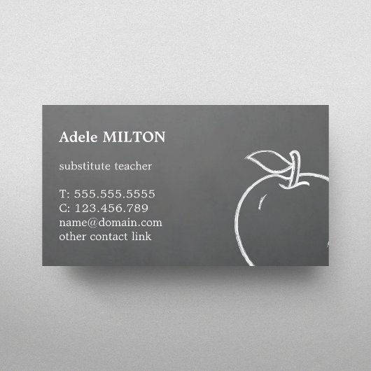 Minimale getextureerde grijze Apple-leraar Visitekaartje