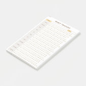 Minimale Gewoonte Tracker Beige Rasterontwerp Post-it® Notes (Schuin)