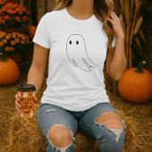 Minimale Ghost Outline Halloween T-shirt