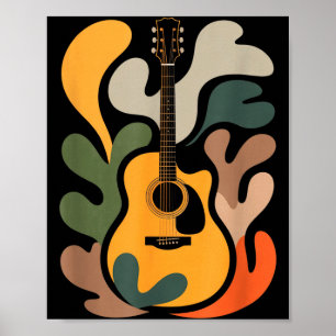 Minimale gitaar abstracte kunst grappige muziek li poster