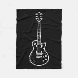 Minimale gitaar lijn kunst grappige muziek liefheb fleece deken