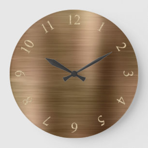 Minimale Glitter Gold US GB-nummers Bronze Metalli Grote Klok