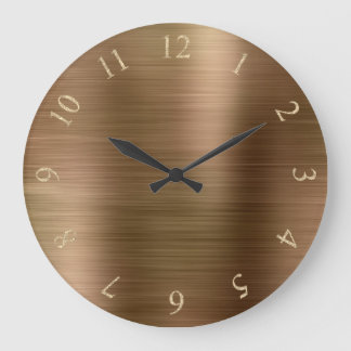 Minimale Glitter Gold US GB-nummers Bronze Metalli Grote Klok