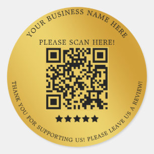 Minimale Gold Business Name QR-code Ronde Sticker