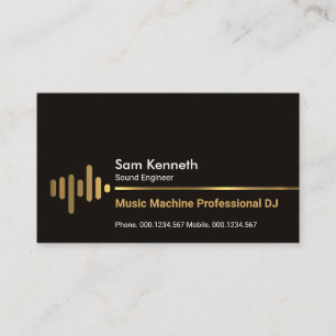 Minimale Gold Electric Wave Sound Engineer Visitekaartje