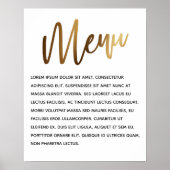 Minimale Gold Handwriting Simple Event Menu Poster (Voorkant)