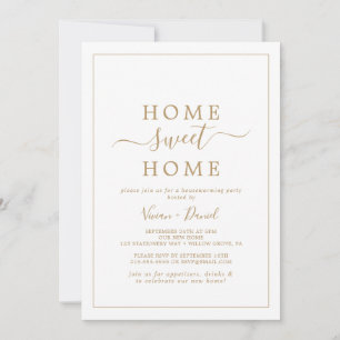 Minimale Gold Home Sweet Home Housewarming Party Kaart