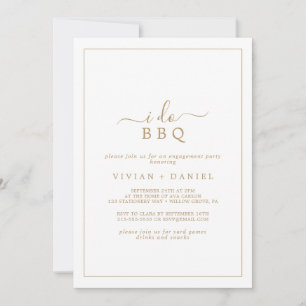 Minimale Gold I Do BBQ Engagement Party Kaart