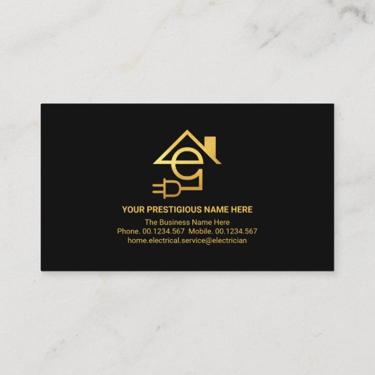 Minimale Gold Line-elektricien Visitekaartje (Achterkant)