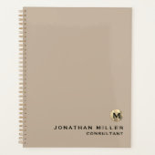 Minimale Gold Monogram Benoeming Book Planner (Voorkant)