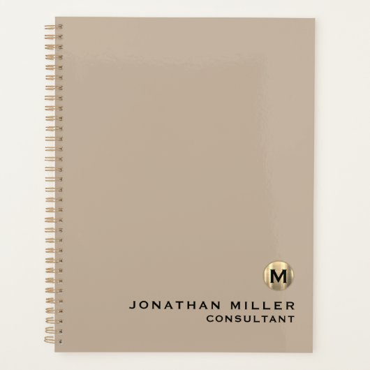 Minimale Gold Monogram Benoeming Book Planner (Voorkant)
