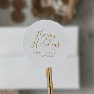Minimale Gold Prettige feestdagen Holiday Cadeaus Ronde Sticker