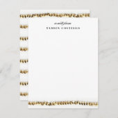 Minimale Gold Sequin Flat Note Personal Stationery Kaart (Voorkant / Achterkant)