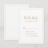 Minimale Gold Simple RSVP-kaart RSVP Kaartje (Voorkant / Achterkant)