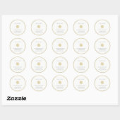 Minimale Gold Snowflake Blessed kerstadres Ronde Sticker (Vel)
