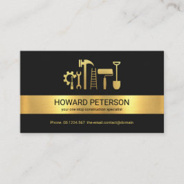 Minimale Gold Stripe Handyman Tools Contractant Visitekaartje