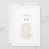 Minimale Gold Typography Table Number Seating Char (Voorkant)