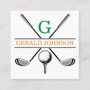 Minimale Golfmonogram Design Square Business Ca Vierkante Visitekaartje
