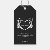 Minimale Gothic skelet handen Baby shower gunst Cadeaulabel (Achterkant)